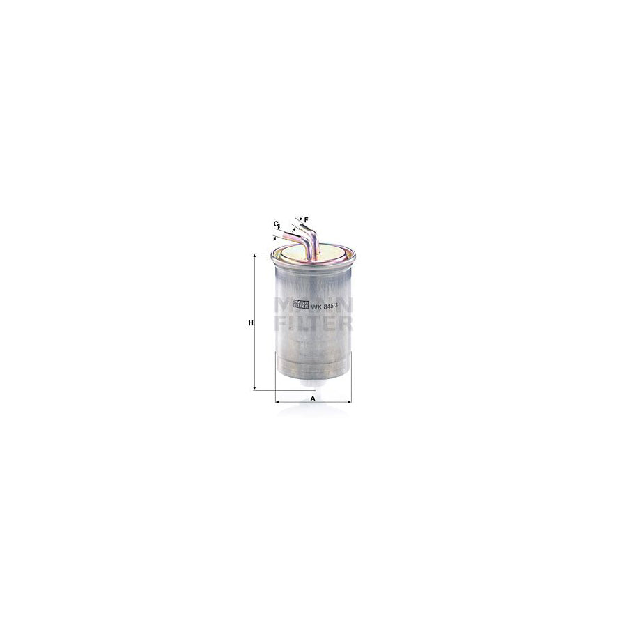 MANN-FILTER WK 845/3 Fuel filter In-Line Filter