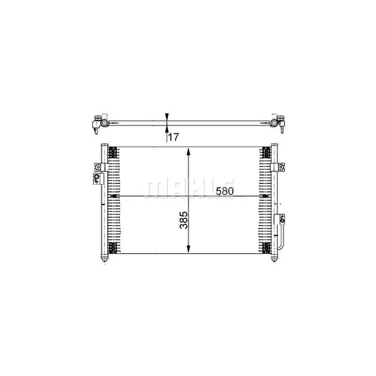 MAHLE ORIGINAL AC 388 000S Air conditioning condenser for HYUNDAI TERRACAN without dryer