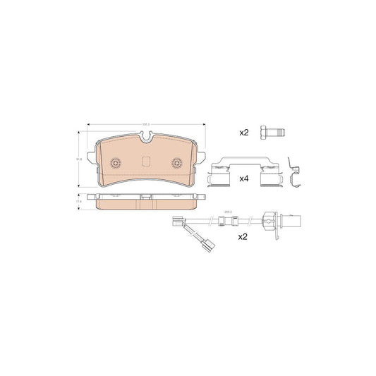 TRW Gdb1989 Brake Pad Set Incl Wear Warning Contact