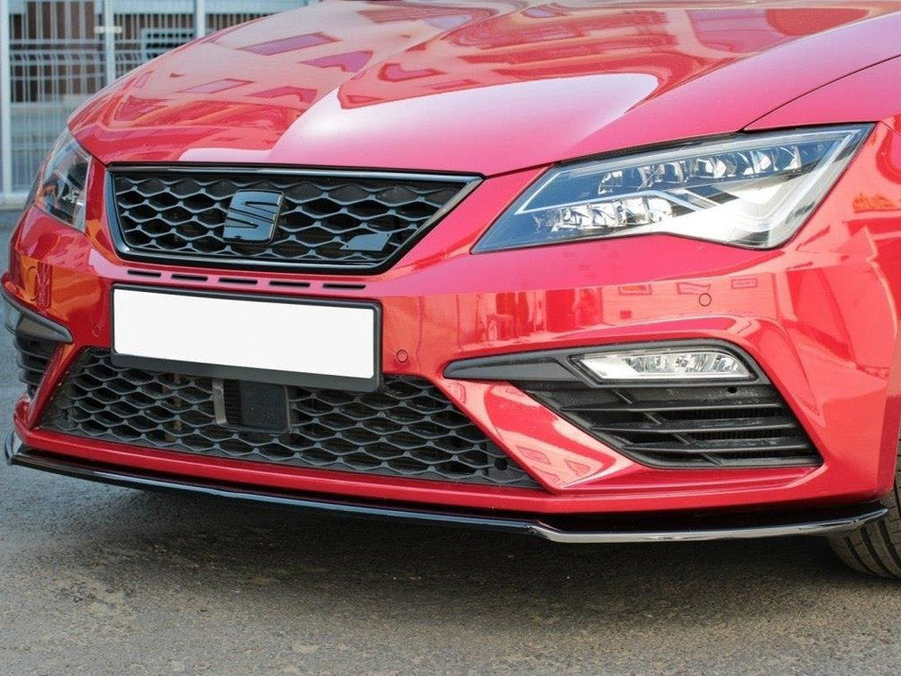 Maxton Design SE-LE-3F-CU-FD2T Front Splitter V.2 Seat Leon MK 3.5 Cupra/fr (2017-2019) | Duco Car Parts UK Car Parts