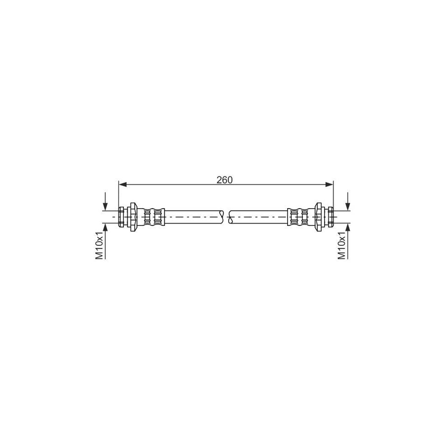 BOSCH 1 987 476 662 Brake Hose for NISSAN SUNNY 241Mm M10X1 