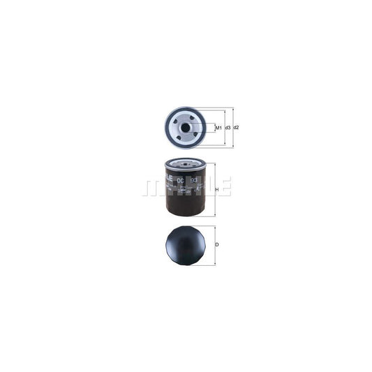 MAHLE ORIGINAL OC 93 Oil Filter Spin-on Filter