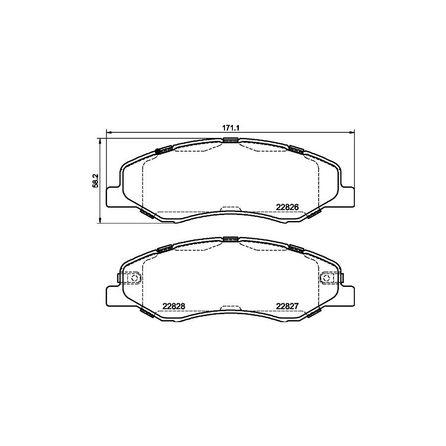 Hella 8DB 355 039 181 Brake Pad Set For Honda Odyssey Rl6 With Acoustic Wear Warning With Accessories