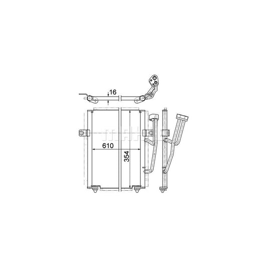 MAHLE ORIGINAL AC 193 000P Air conditioning condenser without dryer