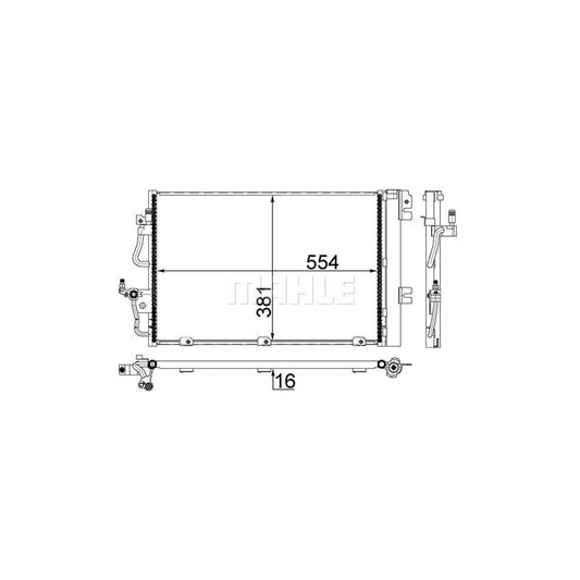 MAHLE ORIGINAL AC 377 001S Air conditioning condenser with dryer