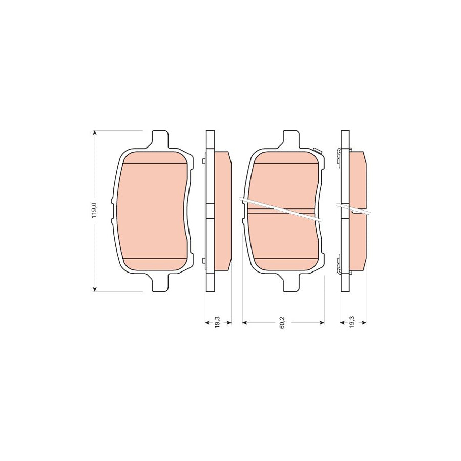 TRW Gdb1755 Brake Pad Set Not Prepared For Wear Indicator