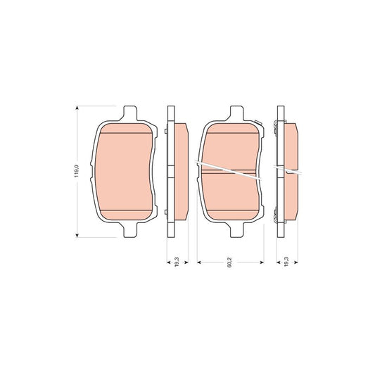 TRW Gdb1755 Brake Pad Set Not Prepared For Wear Indicator