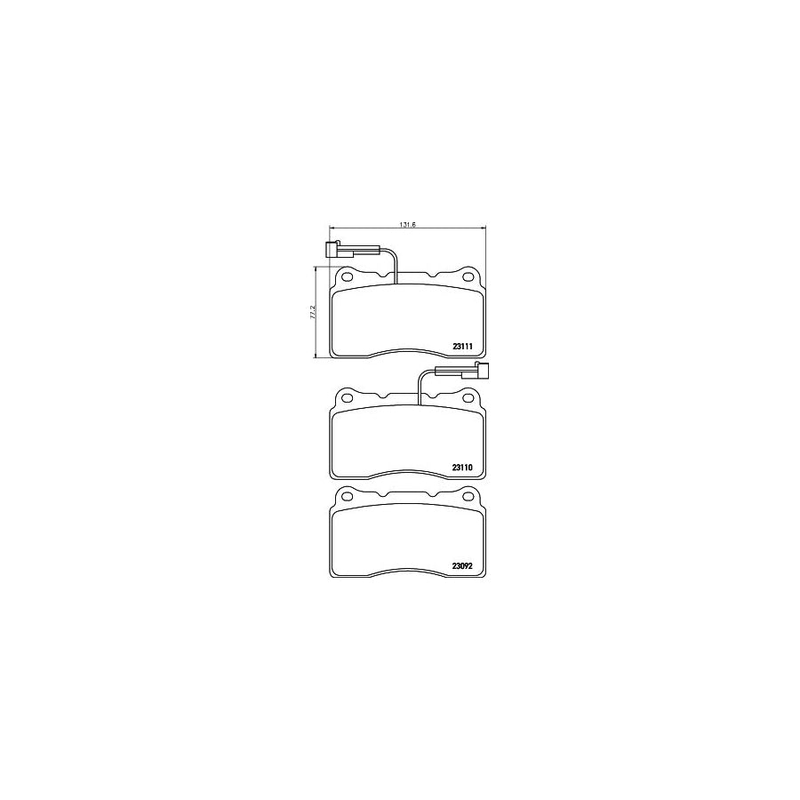 Hella 8DB 355 018 361 Brake Pad Set With Integrated Wear Warning Contact