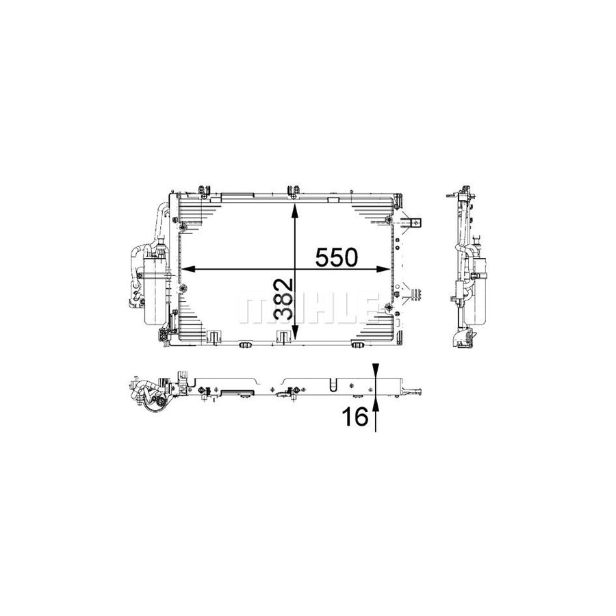 MAHLE ORIGINAL AC 335 000P Air conditioning condenser with dryer