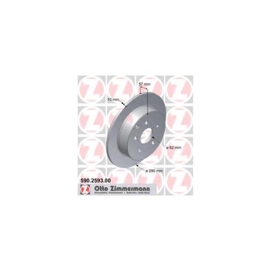 ZIMmERMANN 590 2593 00 Brake Disc for TOYOTA Corolla Verso AR10 Solid