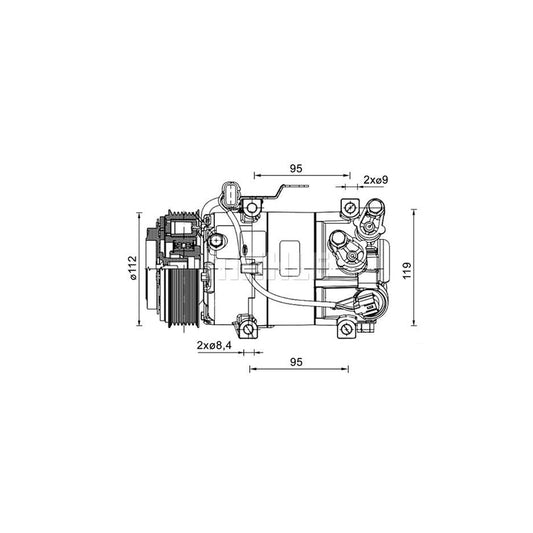 MAHLE ORIGINAL ACP 1461 000P Compressor, air conditioning for HYUNDAI i10 PAG 46 YF, Refrigerant: R 1234yf, R 134a