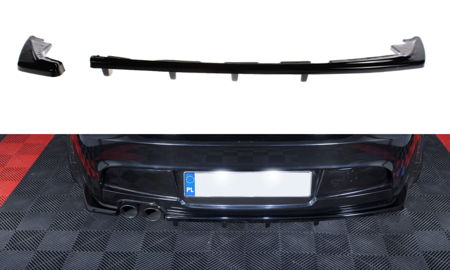 Maxton Design BM-1-81F-MPACK-RSD2+RSD1T Central Rear Splitter (with vertical bars) BMW Series 1 E81 / E87 M-Pack Facelift | Duco Car Parts UK Car Parts
