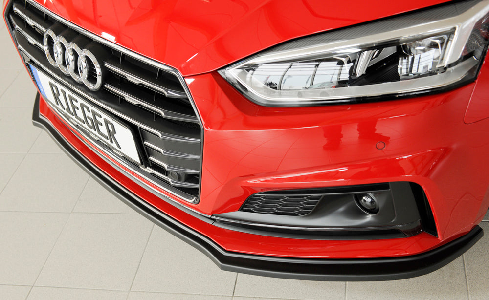 Rieger 00055485 Audi B9 F5 Front Splitter (A5 & S5) -  Matte Black