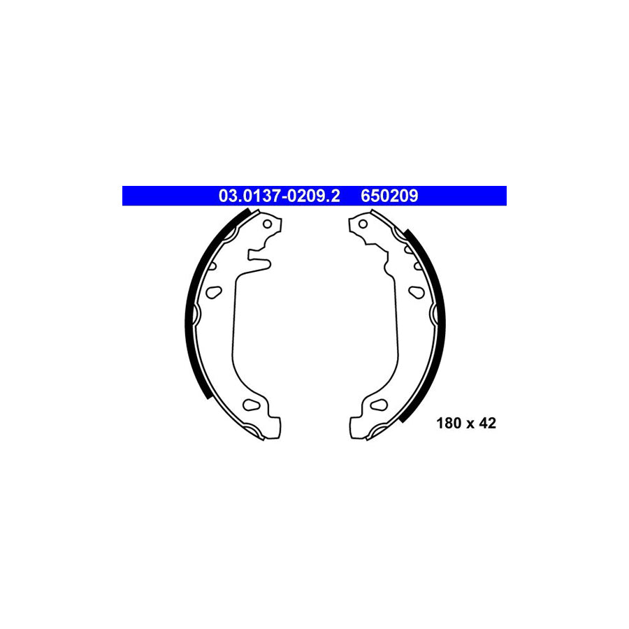 ATE 03 0137 0209 2 Brake Shoe Set