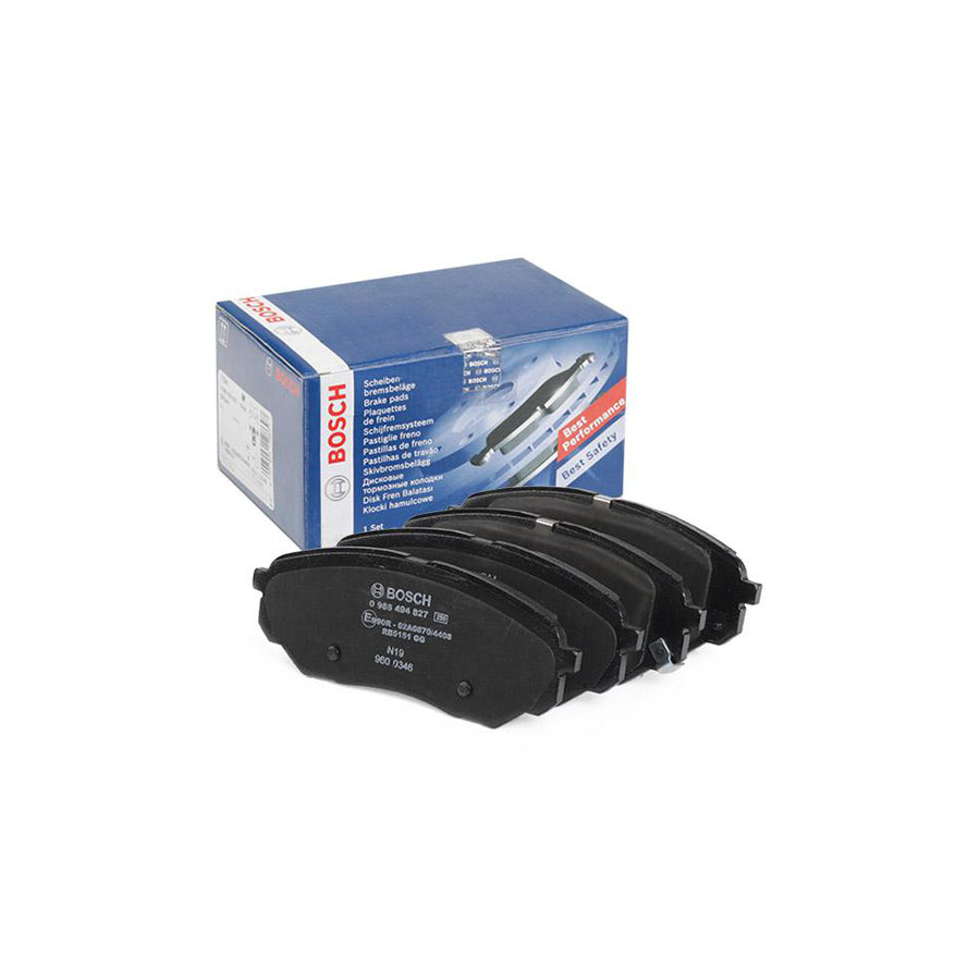 Bosch 0986494827 Brake Pad Set For Kia Sorento Iii Um With Acoustic Wear Warning With Anti Squeak Plate BP2001