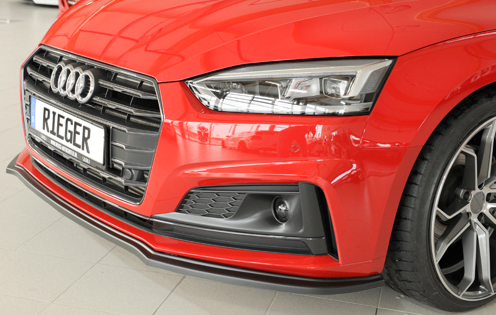 Rieger 00055485 Audi B9 F5 Front Splitter (A5 & S5) -  Matte Black