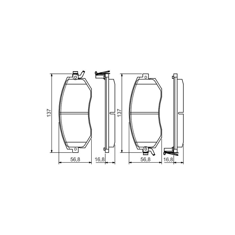 Bosch 0986495125 Brake Pad Set With Acoustic Wear Warning With Mounting Manual BP1523