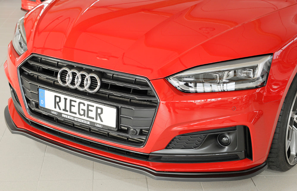 Rieger 00055485 Audi B9 F5 Front Splitter (A5 & S5) -  Matte Black