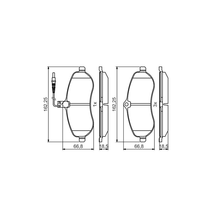 Bosch 0986495460 Brake Pad Set With Integrated Wear Sensor BP2092
