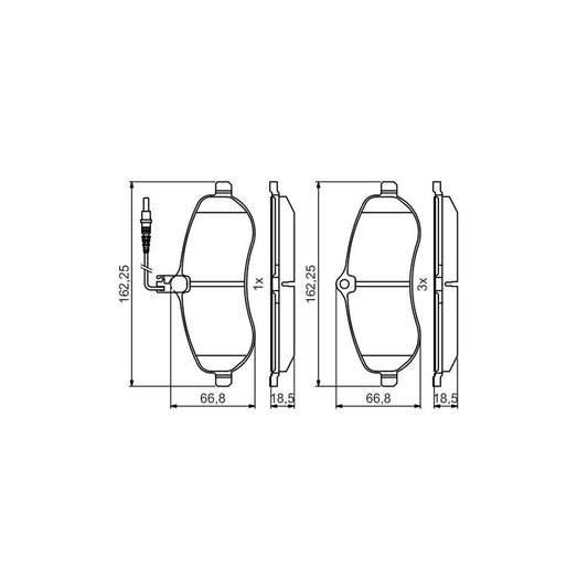 Bosch 0986495460 Brake Pad Set With Integrated Wear Sensor BP2092