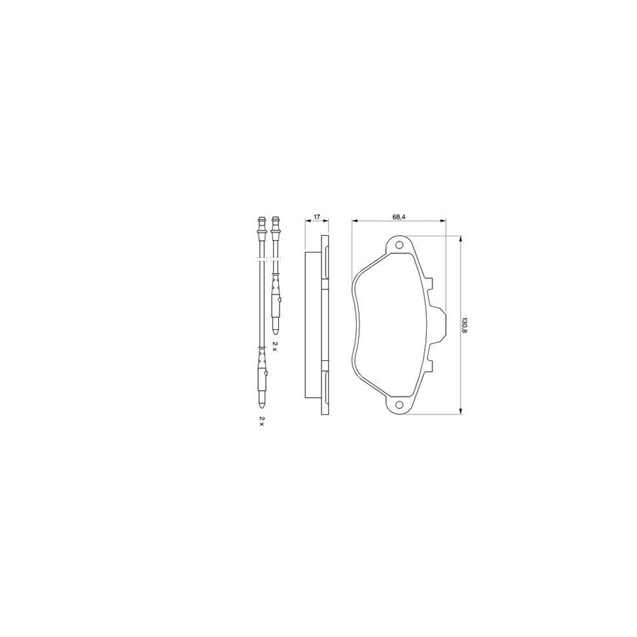 Bosch 0986460950 Brake Pad Set For Peugeot 605 Saloon Incl Wear Warning Contact With Anti Squeak Plate With Mounting Manual BP519