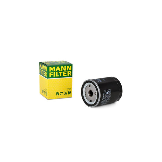 MANN-FILTER W 713/16 Oil Filter Spin-on Filter, with one anti-return valve