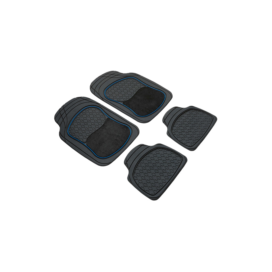 WALSER Universal fit, Royal 28014 Floor mat set Elastomer, Front and Rear, Quantity: 4, Black, Blue