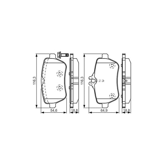 Bosch 0986Tb3208 Brake Pad Set With Bolts 