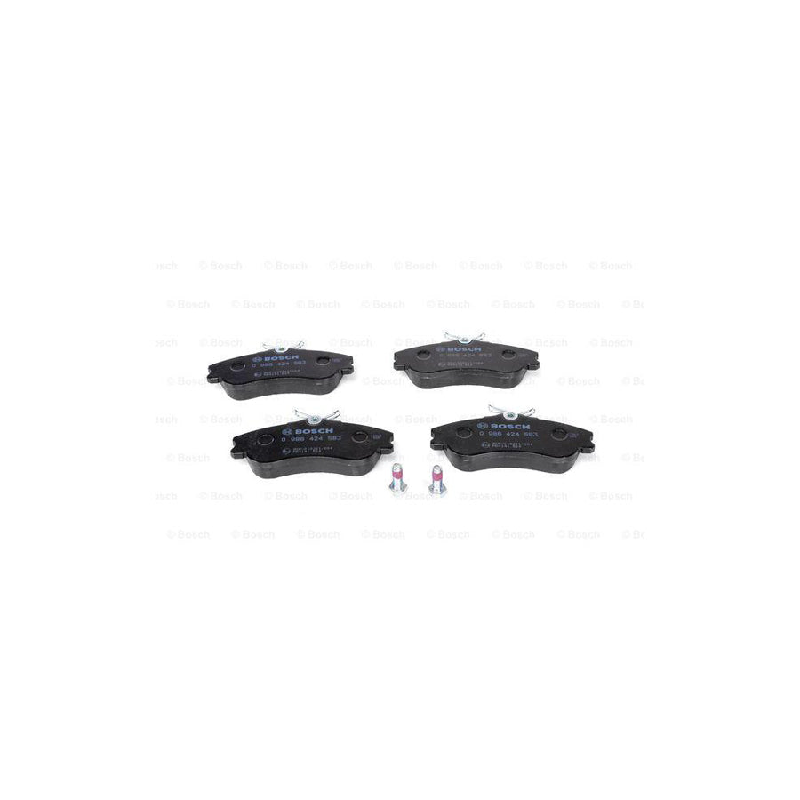 Bosch 0986424583 Brake Pad Set With Anti Squeak Plate With Bolts Screws With Mounting Manual BP329