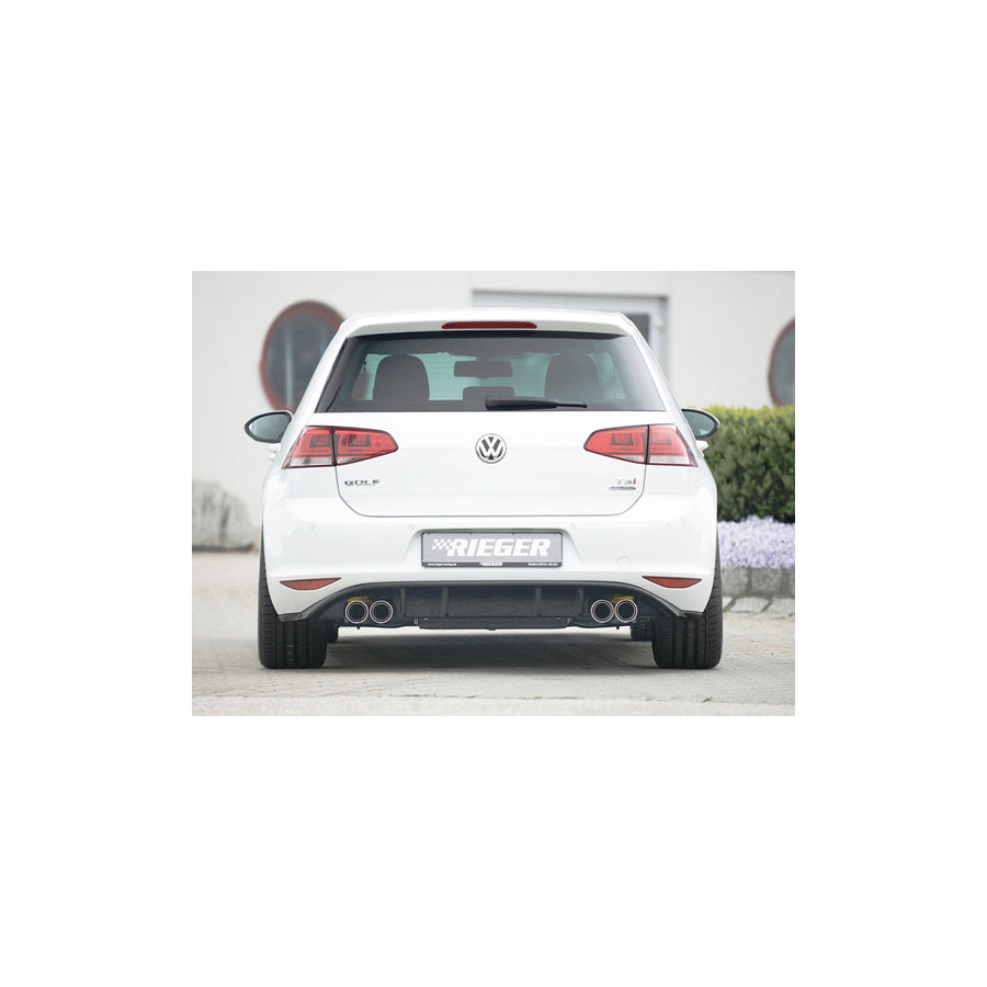 Rieger 00088029 VW Mk7 Golf Rear Diffuser for Twin Tailpipe Left & Right (Inc. GTI, GTI Clubsport) - Glossy Black