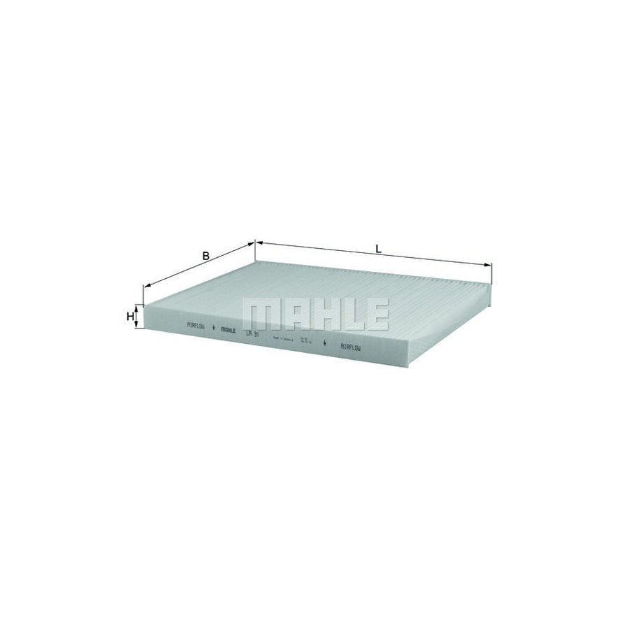 MAHLE ORIGINAL LA 31 Pollen filter Particulate Filter