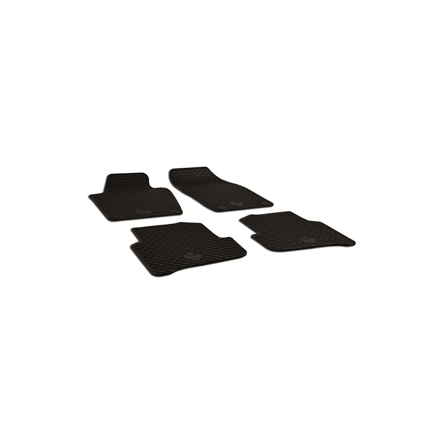 WALSER 50797 Floor mat set for SKODA FABIA Elastomer, Front and Rear, Quantity: 4, Black