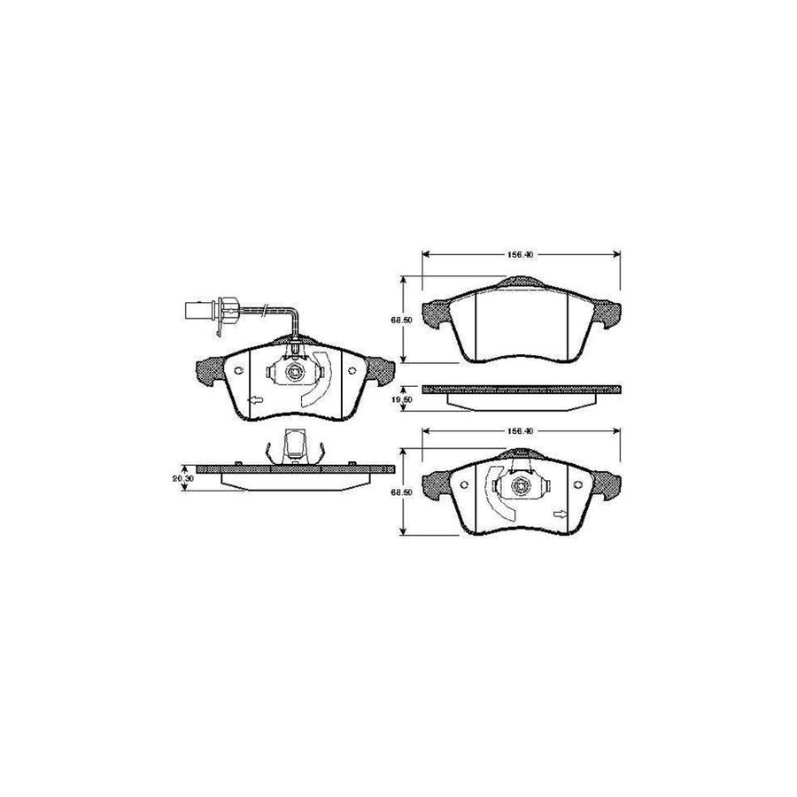 Bosch 0986Tb2304 Brake Pad Set For Vw Transporter Incl Wear Warning Contact With Accessories