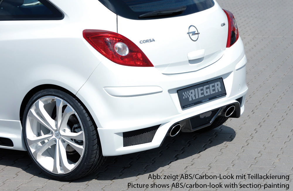 Rieger 00058948 Opel Corsa D Rear Diffuser for Tailpipe Left & Right
