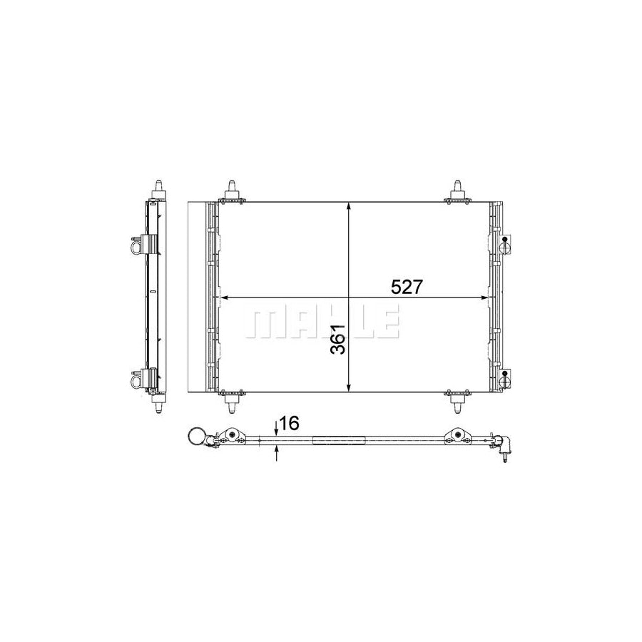 MAHLE ORIGINAL AC 554 000P Air conditioning condenser with dryer