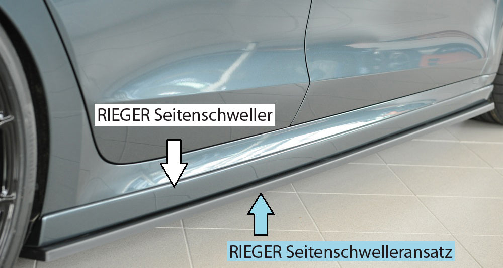 Rieger 00079035 Skoda NX Right Side Skirt Splitter (Octavia RS & Octavia) -  Matte Black