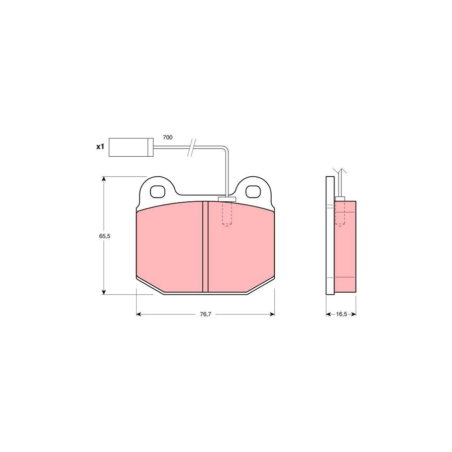 TRW Gdb1253 Brake Pad Set Incl Wear Warning Contact