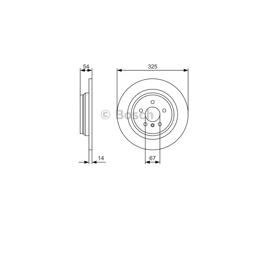 BOSCH 0 986 479 D10 Brake Disc Solid Coated High carbon
