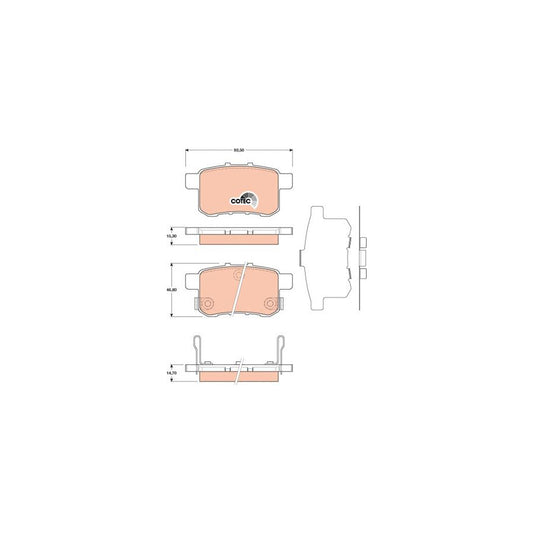 TRW Cotec Gdb3482 Brake Pad Set For Honda Accord With Acoustic Wear Warning
