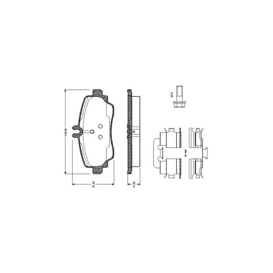 Bosch 0986Tb2322 Brake Pad Set Excl Wear Warning Contact With Bolts With Accessories