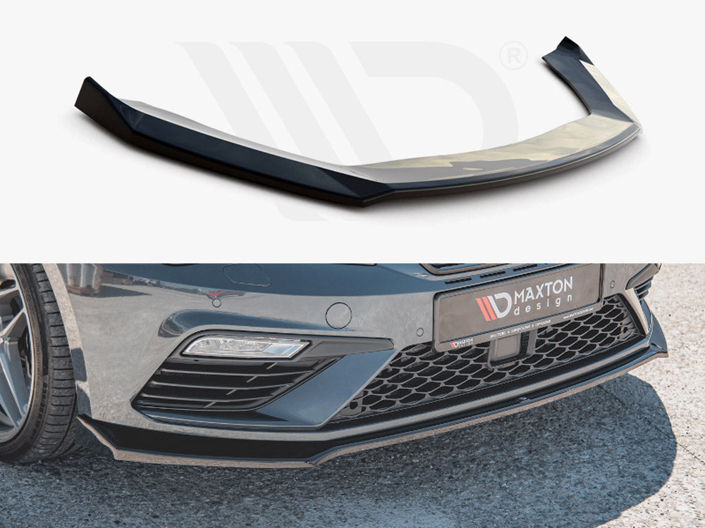 Maxton Design SE-LE-3F-CU-FD7T Front Splitter V7 Seat Leon Cupra/ Fr MK3 Facelift | Duco Car Parts UK Car Parts