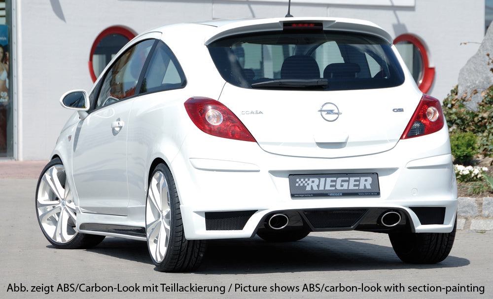 Rieger 00058948 Opel Corsa D Rear Diffuser for Tailpipe Left & Right