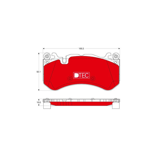TRW Dtec Cotec Gdb1734Dte Brake Pad Set Prepared For Wear Indicator