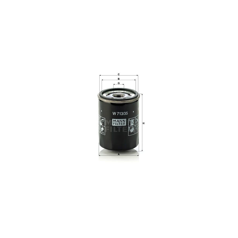 MANN-FILTER W 713/35 Oil Filter Spin-on Filter