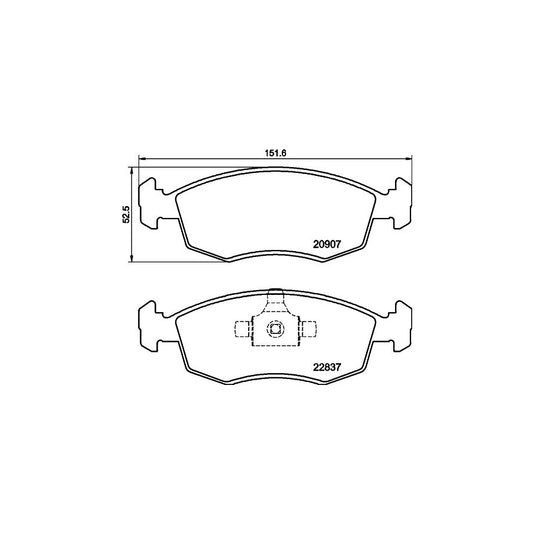 Hella 8DB 355 039 311 Brake Pad Set For Fiat Strada Not Prepared For Wear Indicator