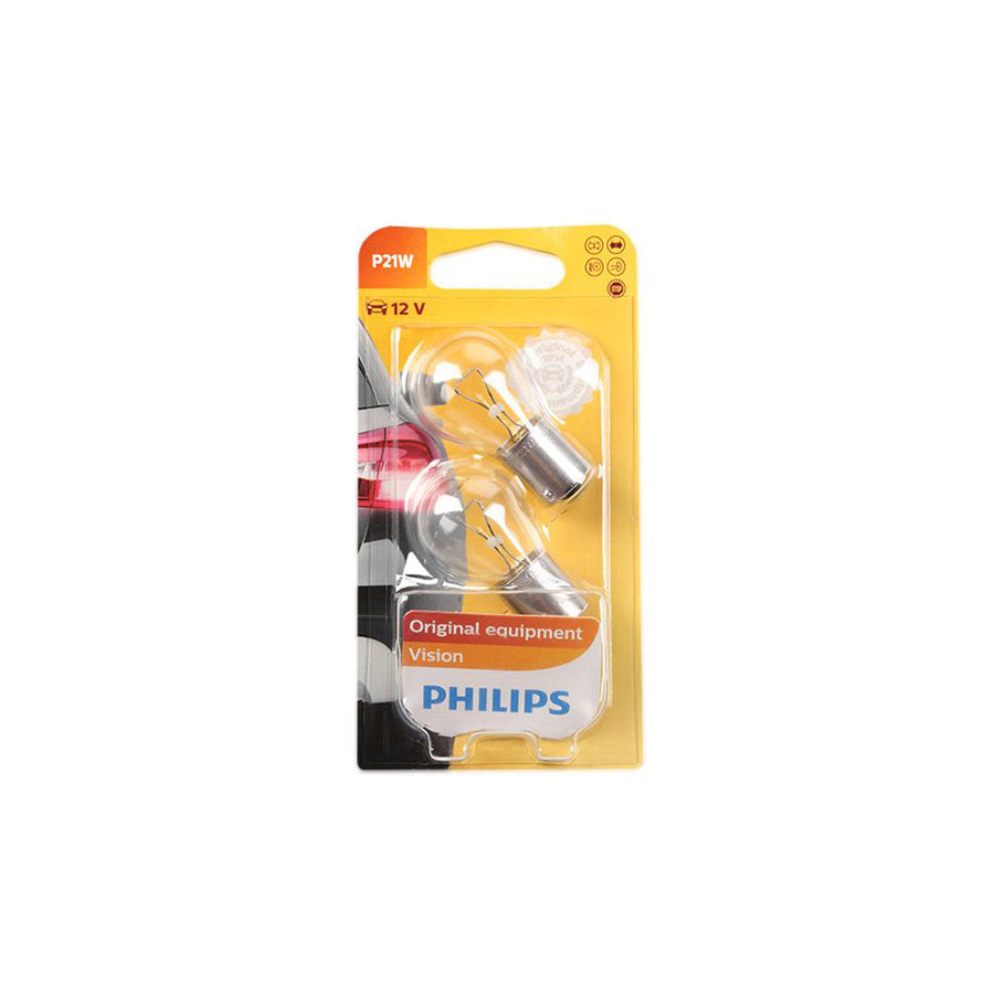 PHILIPS 12498B2 Bulb, indicator 12V 21W, Ball-shaped lamp, P21W, BA15s