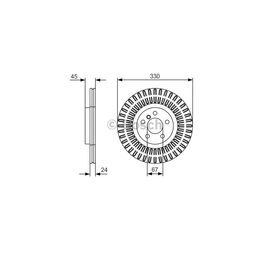BOSCH 0 986 479 C94 Brake Disc Internally Vented Vented Coated High carbon