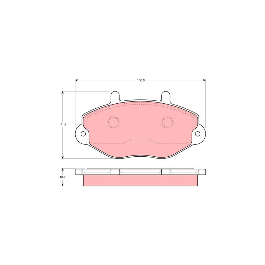 TRW Gdb1080 Brake Pad Set For Ford Transit Not Prepared For Wear Indicator