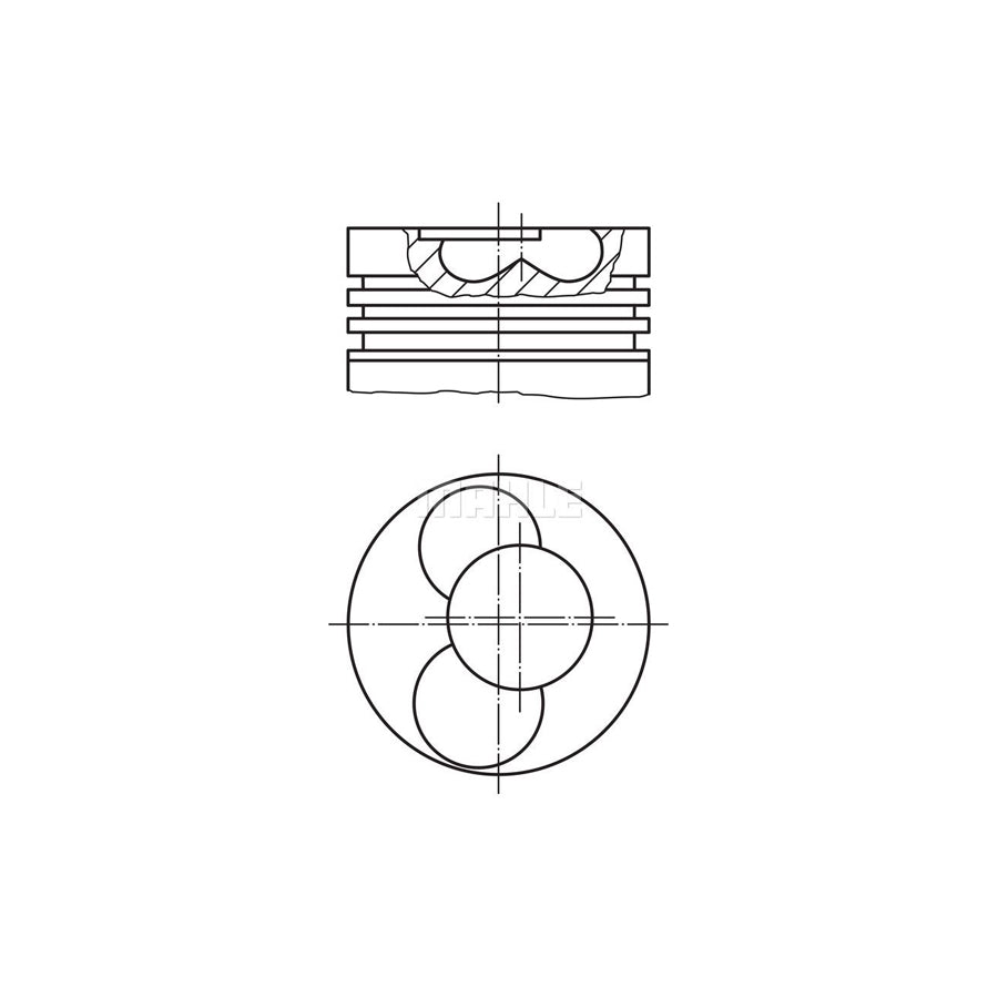 MAHLE ORIGINAL 030 40 00 Piston 79,51 mm, at steering cylinder, Axle stop on frame, with piston ring carrier, without cooling duct