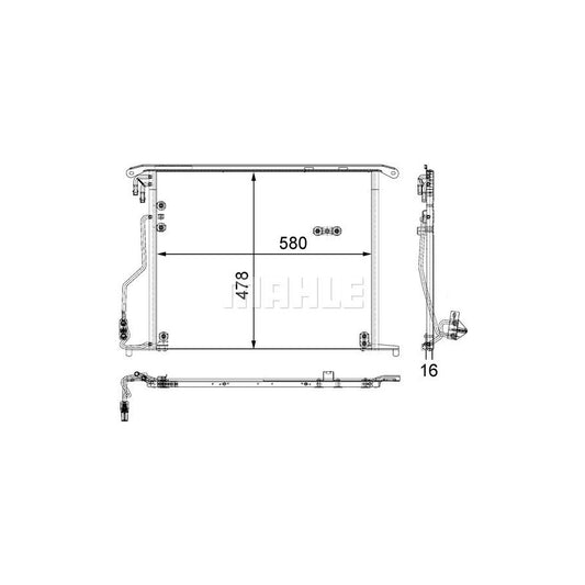 MAHLE ORIGINAL AC 334 000S Air conditioning condenser without dryer